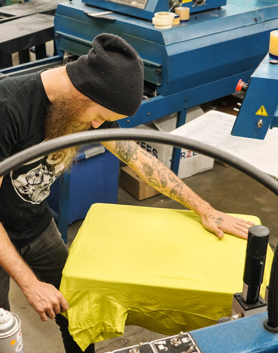 Screen printing direct to garment